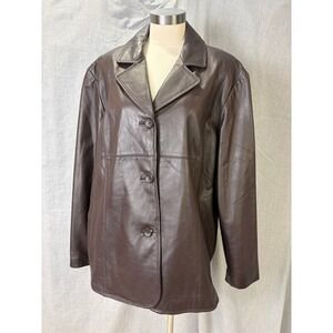 Vintage M. Julian Brown Leather Blazer Jacket 3X